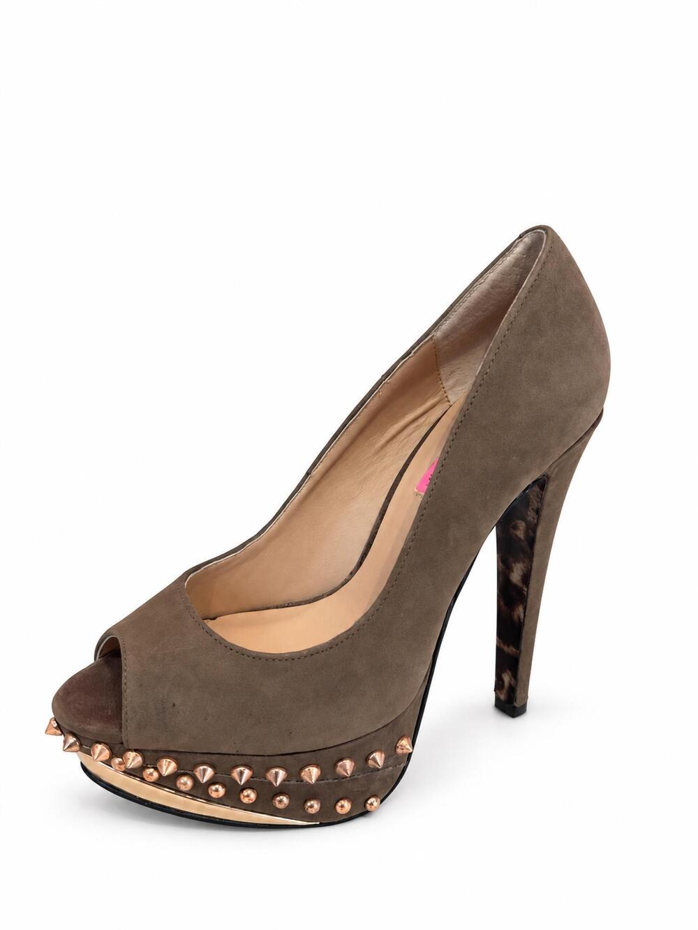 NEW BETSEY JOHNSON women's ramma heels in grey multi